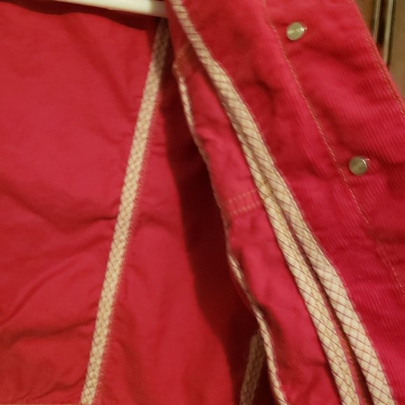 Old Navy sz. SMALL ladies corduroy jacket, long sleeve; Eisenhower style; red - Picture 4 of 6